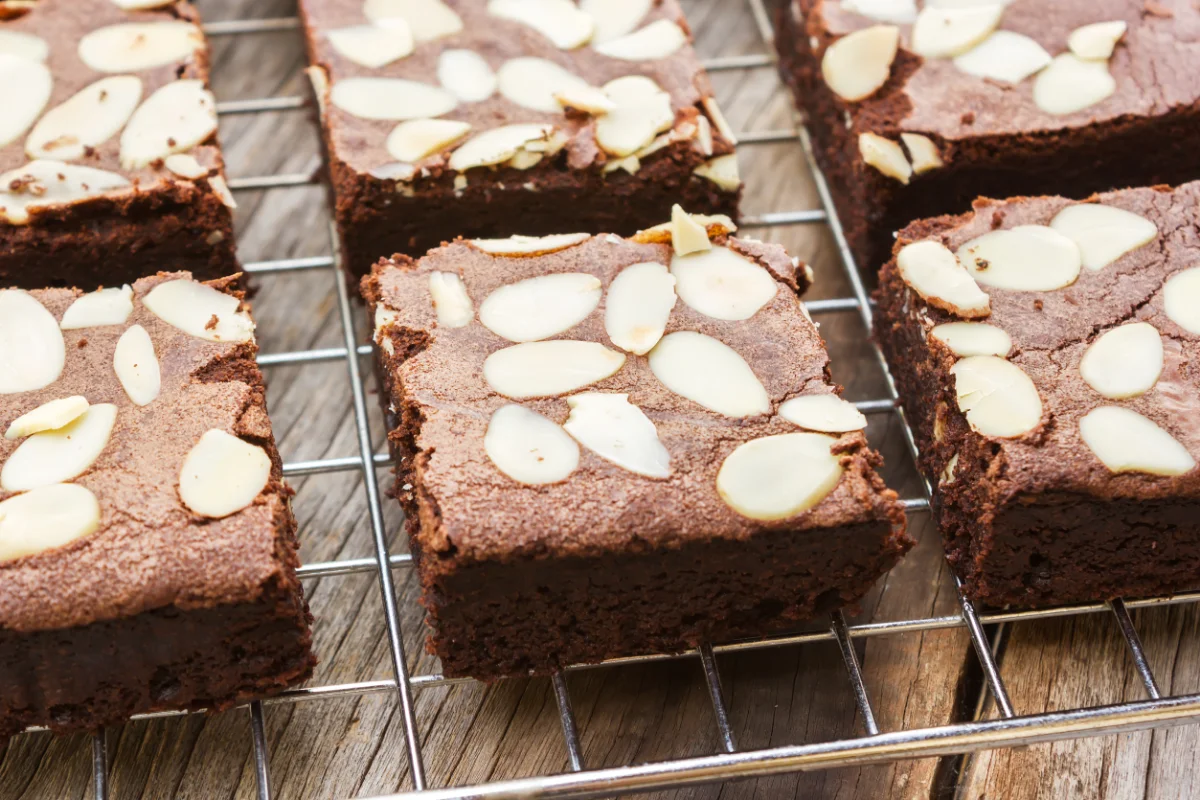 Brownies on baking rack